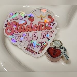Teacher Flatback Focal Bead Badge Keychain Beaded Pen Magnet Pin Crafts Phone